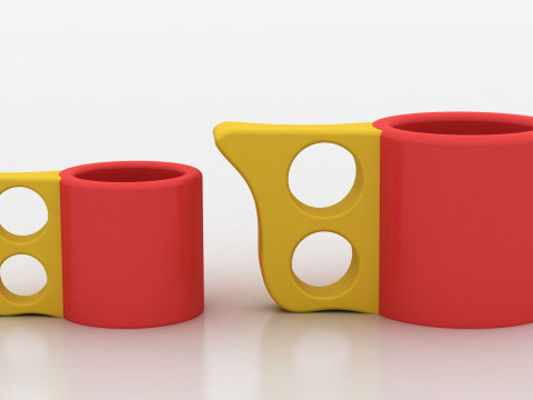 Cartoon Mug 3D 打印模型
