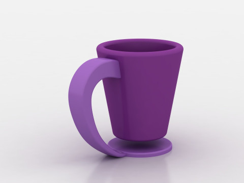 紫色卡通马克杯 3D 打印模型