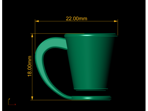 紫色卡通马克杯 3D 打印模型