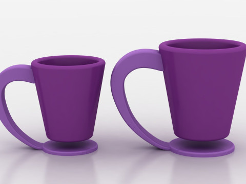 紫色卡通马克杯 3D 打印模型