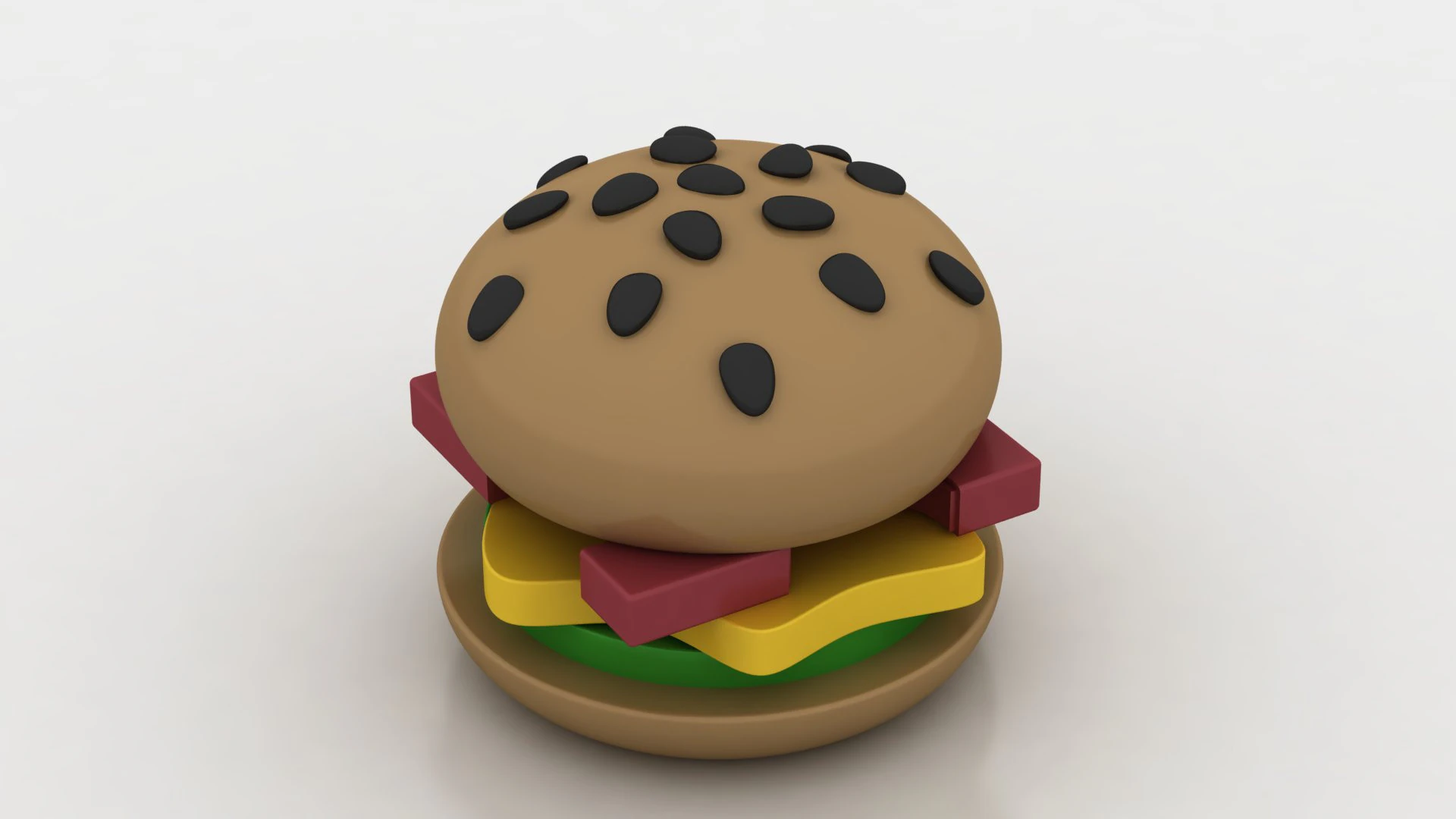 3D Burger 3D Print Model .c4d .max .obj .3ds .fbx .stl .blend 