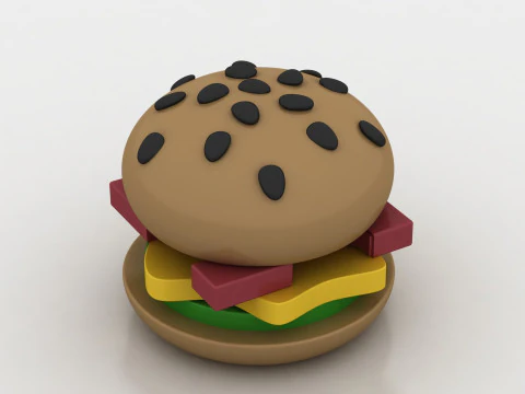 3D 버거 3D 프린트 모델