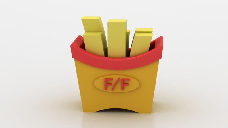 3D French Fries 3D Принт Модель .c4d .max .obj .3ds .fbx .stl .blend