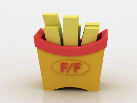 Batatas fritas Modelo 3D Modelo de Impressão 3D