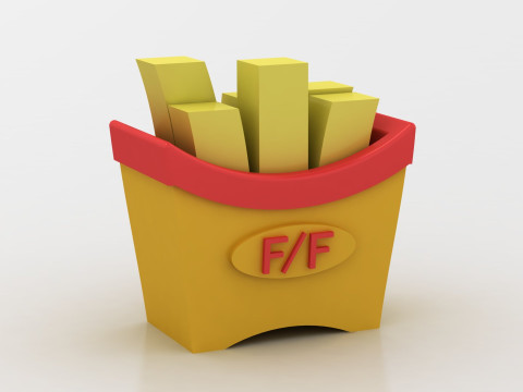 3D French Fries 3D Принт Модель