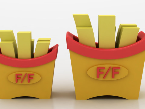 3D French Fries 3D Принт Модель