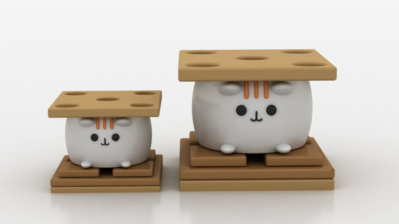 Kawaii Cat 3D Принт Модель .c4d .max .obj .3ds .fbx .stl .blend 