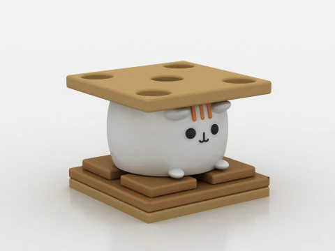 Gato Kawaii Modelo de Impressão 3D