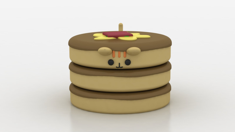 Kawaii Pancake 3D 打印模型 .c4d .max .obj .3ds .fbx .stl .blend 