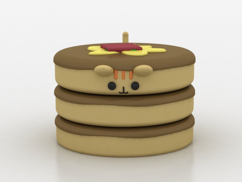 Kawaii Pancake 3Dプリントモデル