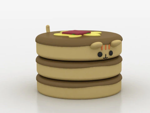 Kawaii Pancake 3D Print Model