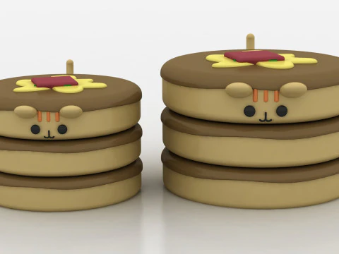 Kawaii Pancake 3D Print Model