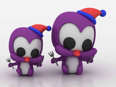 3D chibi penguin 3Dプリントモデル