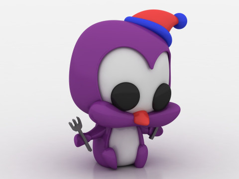 3D chibi penguin 3Dプリントモデル