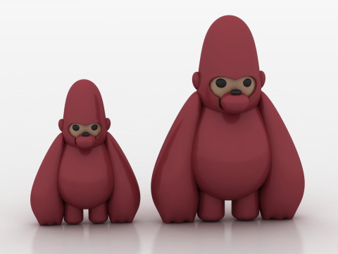 3D gorilla model Model Cetak 3D