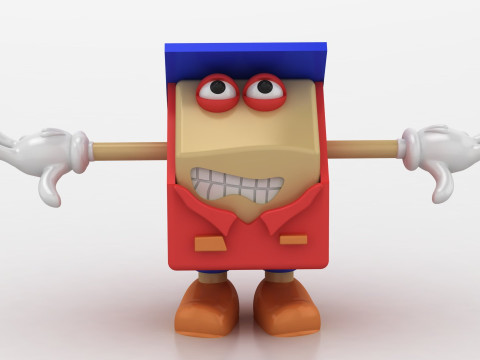 3D cartoon box character Modelo de impresión 3D
