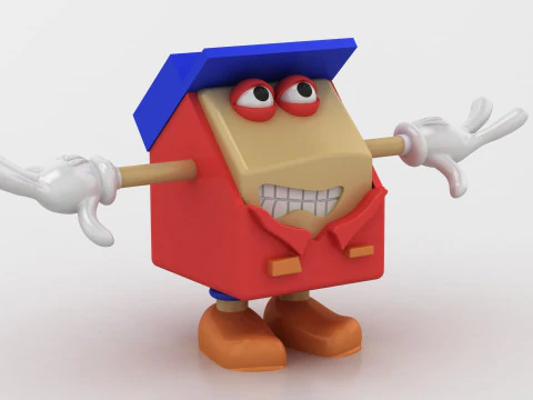 3D cartoon box character 3D Print Model