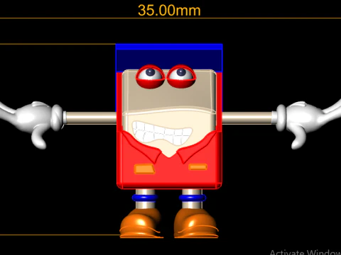 3D cartoon box character 3D Print Model