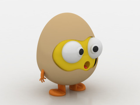 3D egg character Model Cetak 3D