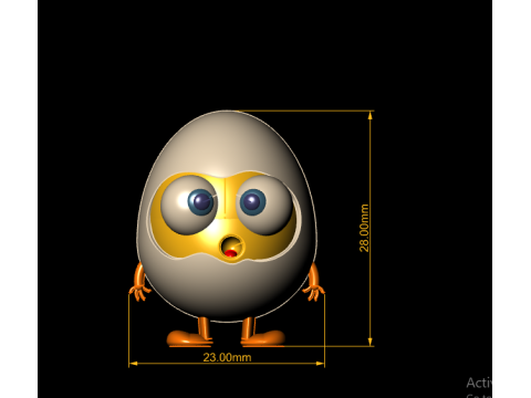 3D egg character Model Cetak 3D