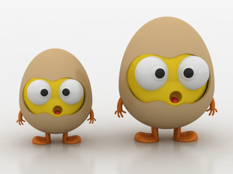 3D egg character Model Cetak 3D