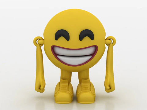 Model 3d emoji tersenyum Model Cetak 3D
