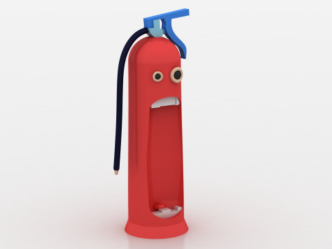 3D cartoon fire extinguisher 3D Print Model