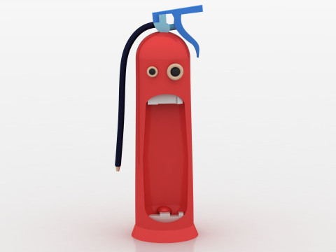 3D cartoon fire extinguisher 3D Print Model