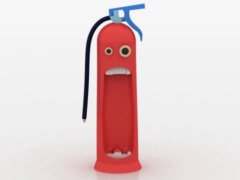3D cartoon fire extinguisher 3D Print Model