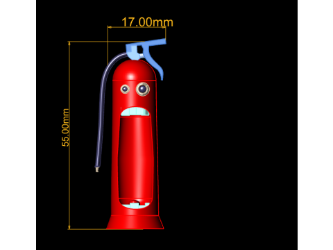 3D cartoon fire extinguisher 3D Print Model