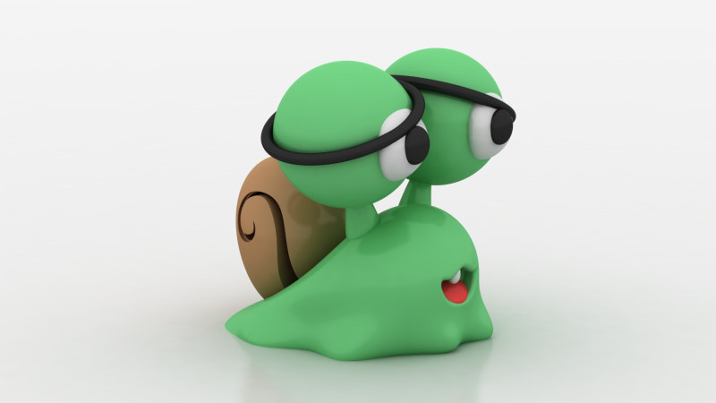 3D snail character 3D printmodel .c4d .max .obj .3ds .fbx .stl .blend