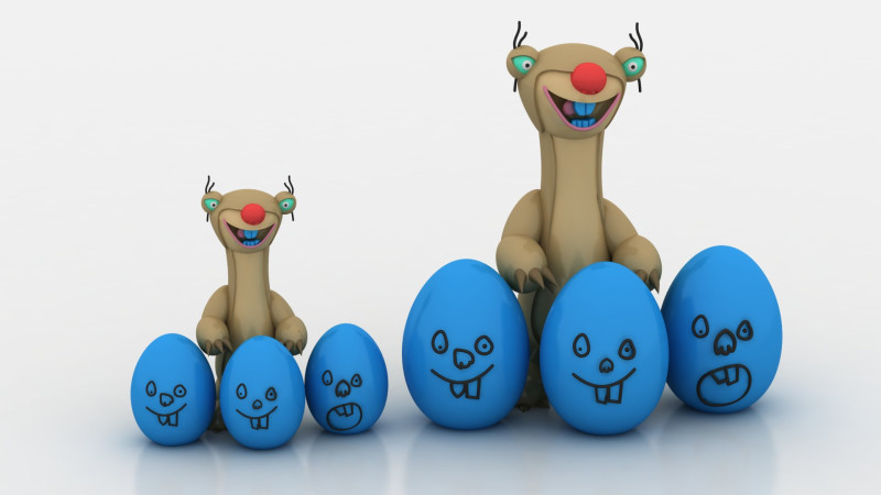 3D cartoon sloth 3D Print Model .c4d .max .obj .3ds .fbx .stl .blend