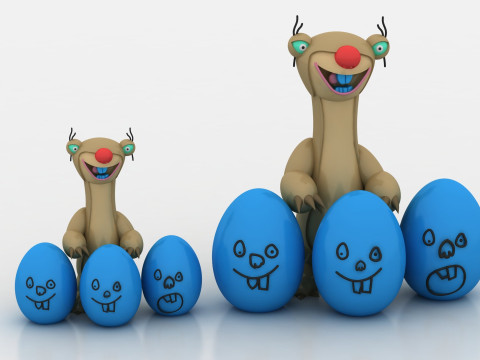 3D cartoon sloth 3D 프린트 모델