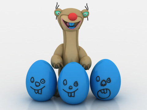 3D cartoon sloth Modelo de Impressão 3D