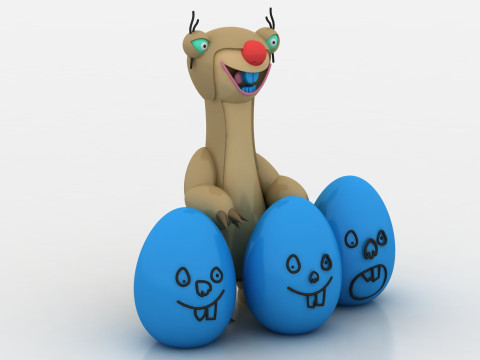 3D cartoon sloth Modelo de Impressão 3D