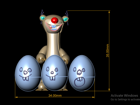 3D cartoon sloth Modelo de Impressão 3D