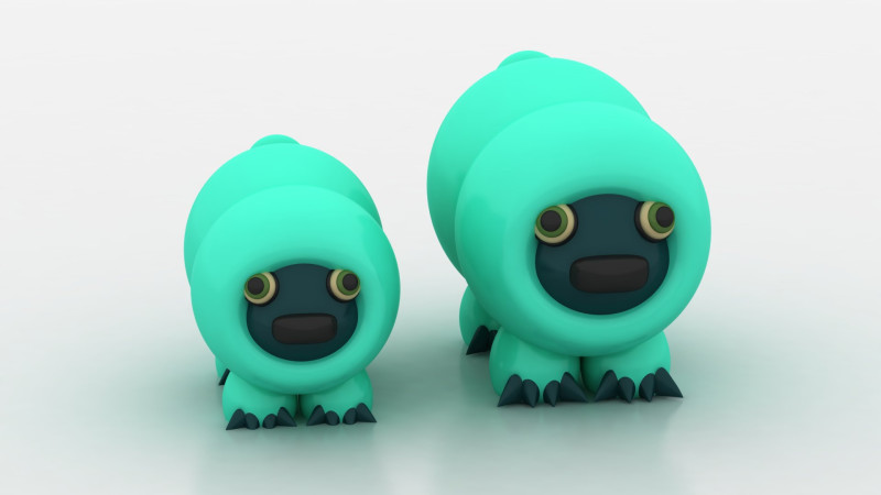 3D caterpillar character 3D Druckmodell .c4d .max .obj .3ds .fbx .stl .blend