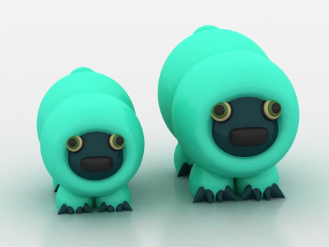 3D caterpillar character 3D 프린트 모델