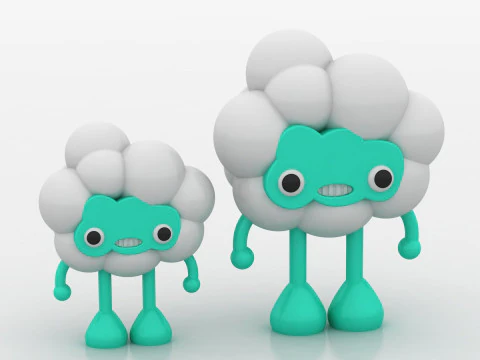 Cloud character 3D Print Model