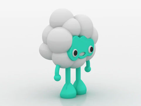 Cloud character 3D Print Model