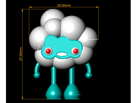 Cloud character 3D Print Model