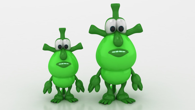 Alien cartoon character Modello di stampa 3D .c4d .max .obj .3ds .fbx .stl .blend