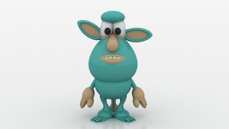 Cartoon creature Model Cetak 3D .c4d .max .obj .3ds .fbx .stl .blend 