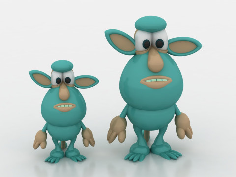 Cartoon creature Model Cetak 3D