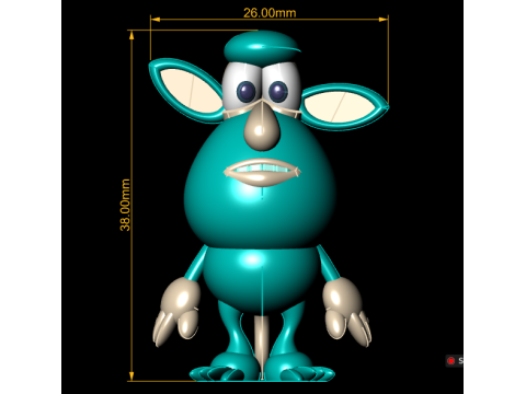 Cartoon creature Model Cetak 3D
