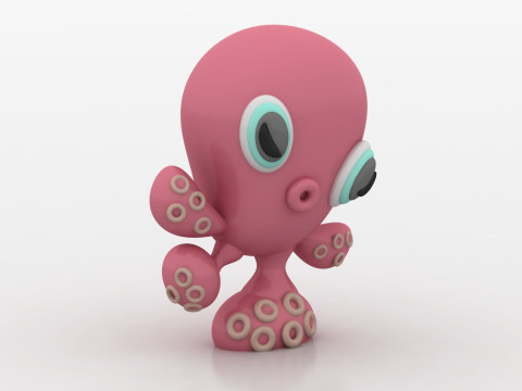 Cartoon octopus 3D printable moderl Modelo de Impressão 3D