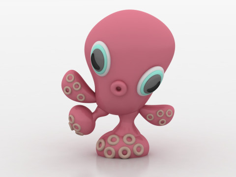 Cartoon octopus 3D printable moderl Modello di stampa 3D