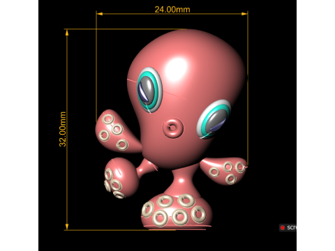 Cartoon octopus 3D printable moderl Modello di stampa 3D