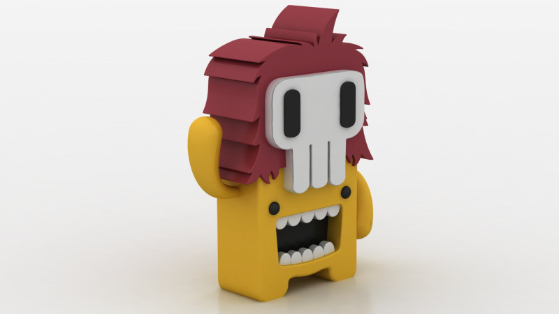 Cartoon skull character 3D Принт Модель .c4d .max .obj .3ds .fbx .stl .blend