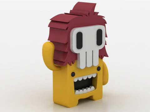 Personnage de cr&acirc;ne de dessin anim&eacute; Modèles 3D en vedette